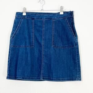 Prana Mini Skirt Denim Womens 6 Organic Straight Fall Utility Casual Twee Y2K